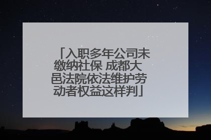 入职多年公司未缴纳社保 成都大邑法院依法维护劳动者权益这样判