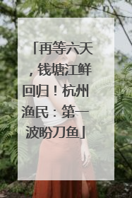 再等六天，钱塘江鲜回归！杭州渔民：第一波盼刀鱼