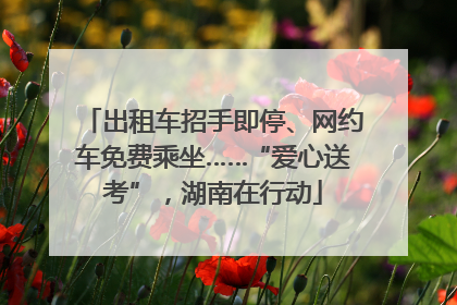 出租车招手即停、网约车免费乘坐……“爱心送考”，湖南在行动