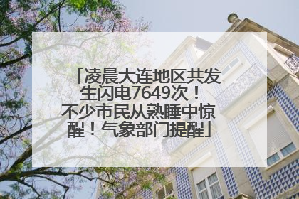 凌晨大连地区共发生闪电7649次！不少市民从熟睡中惊醒！气象部门提醒