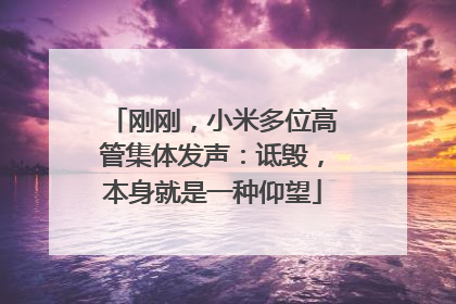 刚刚，小米多位高管集体发声：诋毁，本身就是一种仰望