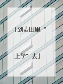 到麦田里“上学”去