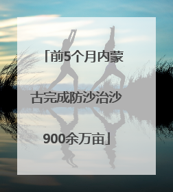 前5个月内蒙古完成防沙治沙900余万亩