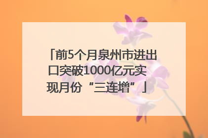 前5个月泉州市进出口突破1000亿元实现月份“三连增”