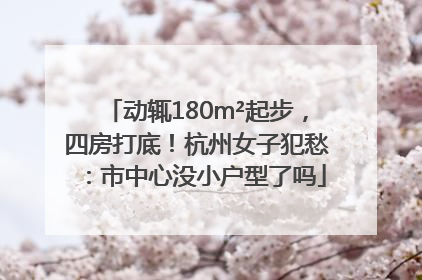 动辄180m²起步，四房打底！杭州女子犯愁：市中心没小户型了吗