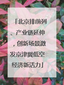 北京排前列、产业链延伸，创新场景激发京津冀低空经济新活力