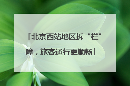 北京西站地区拆“栏”障，旅客通行更顺畅