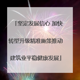 坚定发展信心 加快转型升级精准施策推动建筑业平稳健康发展