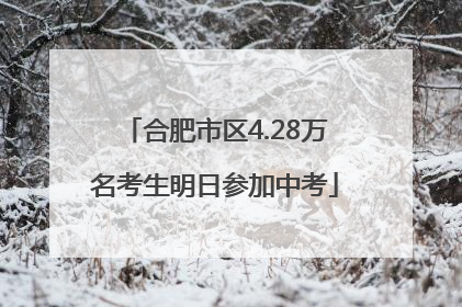 合肥市区4.28万名考生明日参加中考
