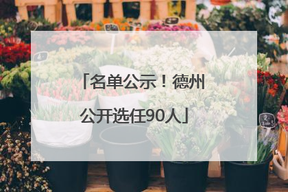名单公示！德州公开选任90人