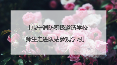 咸宁消防积极邀请学校师生走进队站参观学习