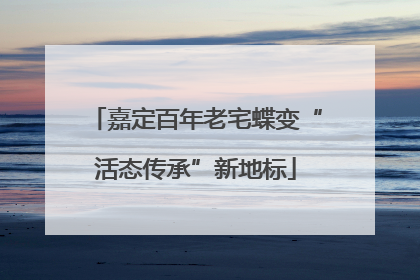 嘉定百年老宅蝶变“活态传承”新地标