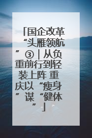 国企改革“头雁领航”③｜从负重前行到轻装上阵 重庆以“瘦身”谋“健体”