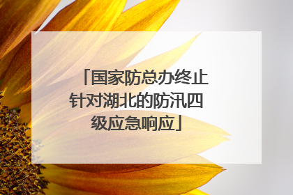 国家防总办终止针对湖北的防汛四级应急响应