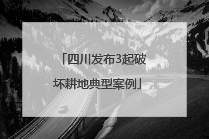四川发布3起破坏耕地典型案例