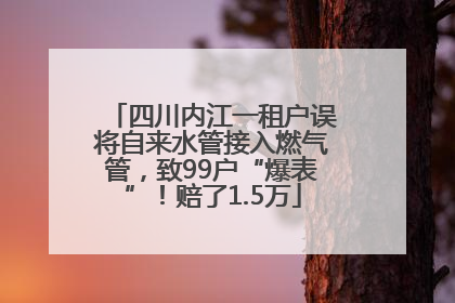四川内江一租户误将自来水管接入燃气管，致99户“爆表”！赔了1.5万