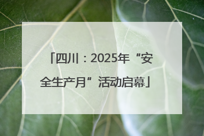 四川：2025年“安全生产月”活动启幕