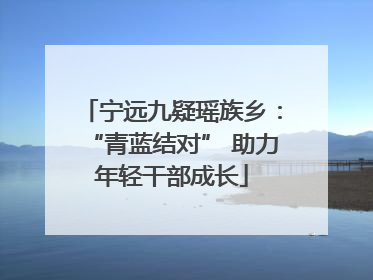 宁远九疑瑶族乡：“青蓝结对” 助力年轻干部成长