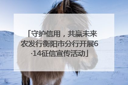 守护信用，共赢未来 农发行衡阳市分行开展6·14征信宣传活动