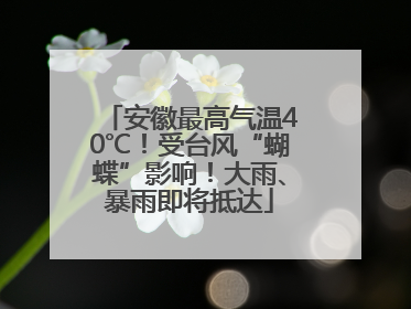 安徽最高气温40℃！受台风“蝴蝶”影响！大雨、暴雨即将抵达