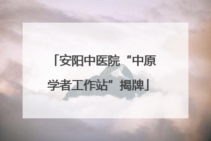 安阳中医院“中原学者工作站”揭牌