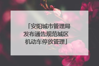 安阳城市管理局发布通告规范城区机动车停放管理