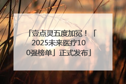 壹点灵五度加冕！「2025未来医疗100强榜单」正式发布