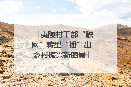 夷陵村干部“触网”转型“播”出乡村振兴新图景