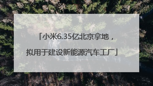 小米6.35亿北京拿地，拟用于建设新能源汽车工厂
