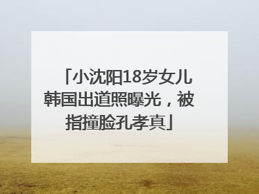 小沈阳18岁女儿韩国出道照曝光，被指撞脸孔孝真