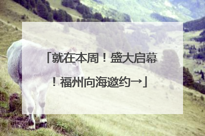 就在本周！盛大启幕！福州向海邀约→