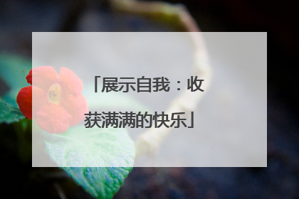 展示自我：收获满满的快乐