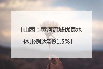 山西：黄河流域优良水体比例达到91.5%