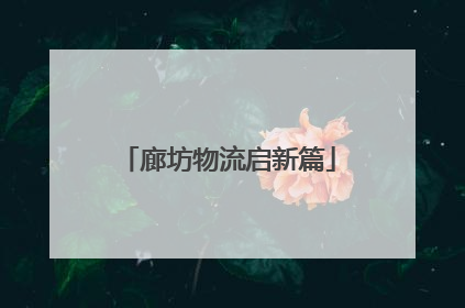 廊坊物流启新篇