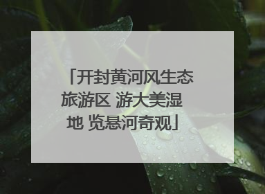 开封黄河风生态旅游区 游大美湿地 览悬河奇观