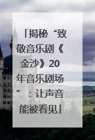 揭秘“致敬音乐剧《金沙》20年音乐剧场”：让声音能被看见