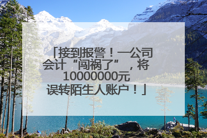 接到报警！一公司会计“闯祸了”，将10000000元误转陌生人账户！