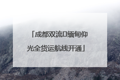 成都双流⇌缅甸仰光全货运航线开通