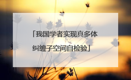 我国学者实现真多体纠缠子空间自检验