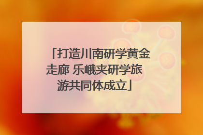 打造川南研学黄金走廊 乐峨夹研学旅游共同体成立