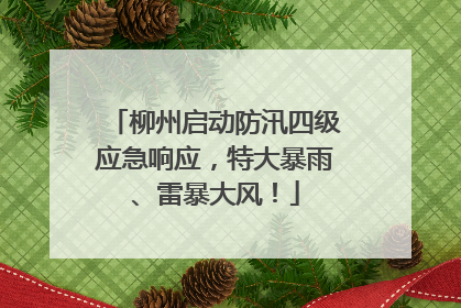 柳州启动防汛四级应急响应，特大暴雨、雷暴大风！