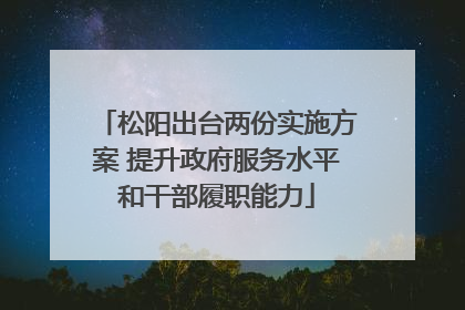 松阳出台两份实施方案 提升政府服务水平和干部履职能力