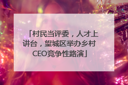 村民当评委，人才上讲台，望城区举办乡村CEO竞争性路演
