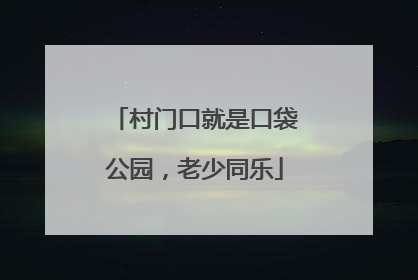村门口就是口袋公园，老少同乐