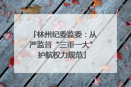 林州纪委监委：从严监督“三重一大” 护航权力规范