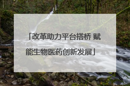 改革助力平台搭桥 赋能生物医药创新发展