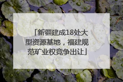 新疆建成18处大型资源基地，福建规范矿业权竞争出让