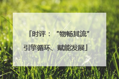 时评：“物畅其流”引擎循环、赋能发展