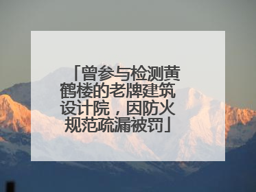 曾参与检测黄鹤楼的老牌建筑设计院，因防火规范疏漏被罚