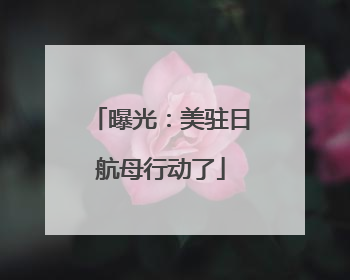 曝光：美驻日航母行动了